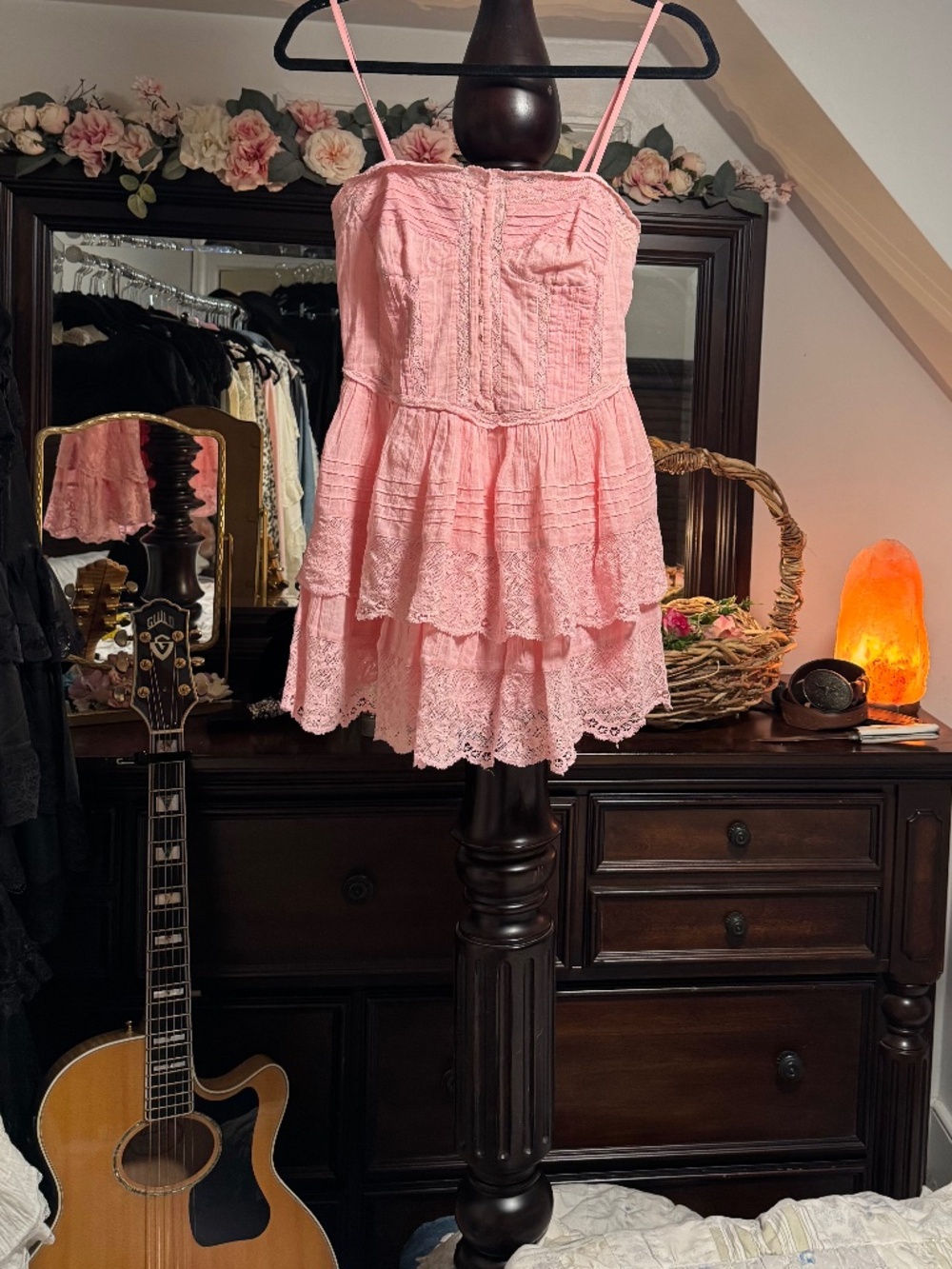 LoveShackFancy pink mini dress xxs P